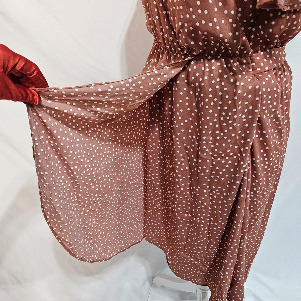Sienna Sky Rust Polka Dot Midi Dress photo 5