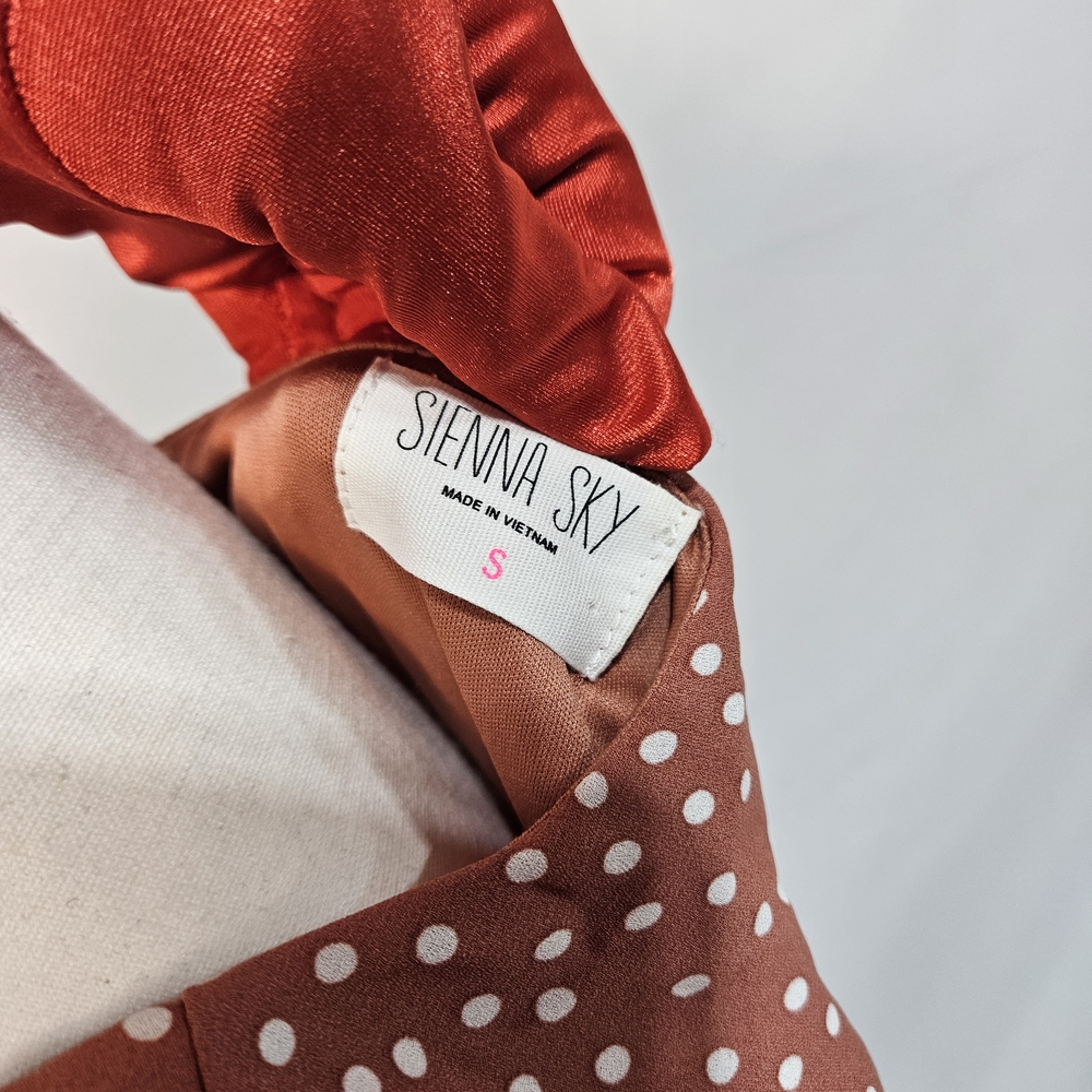 Sienna Sky Rust Polka Dot Midi Dress photo 6