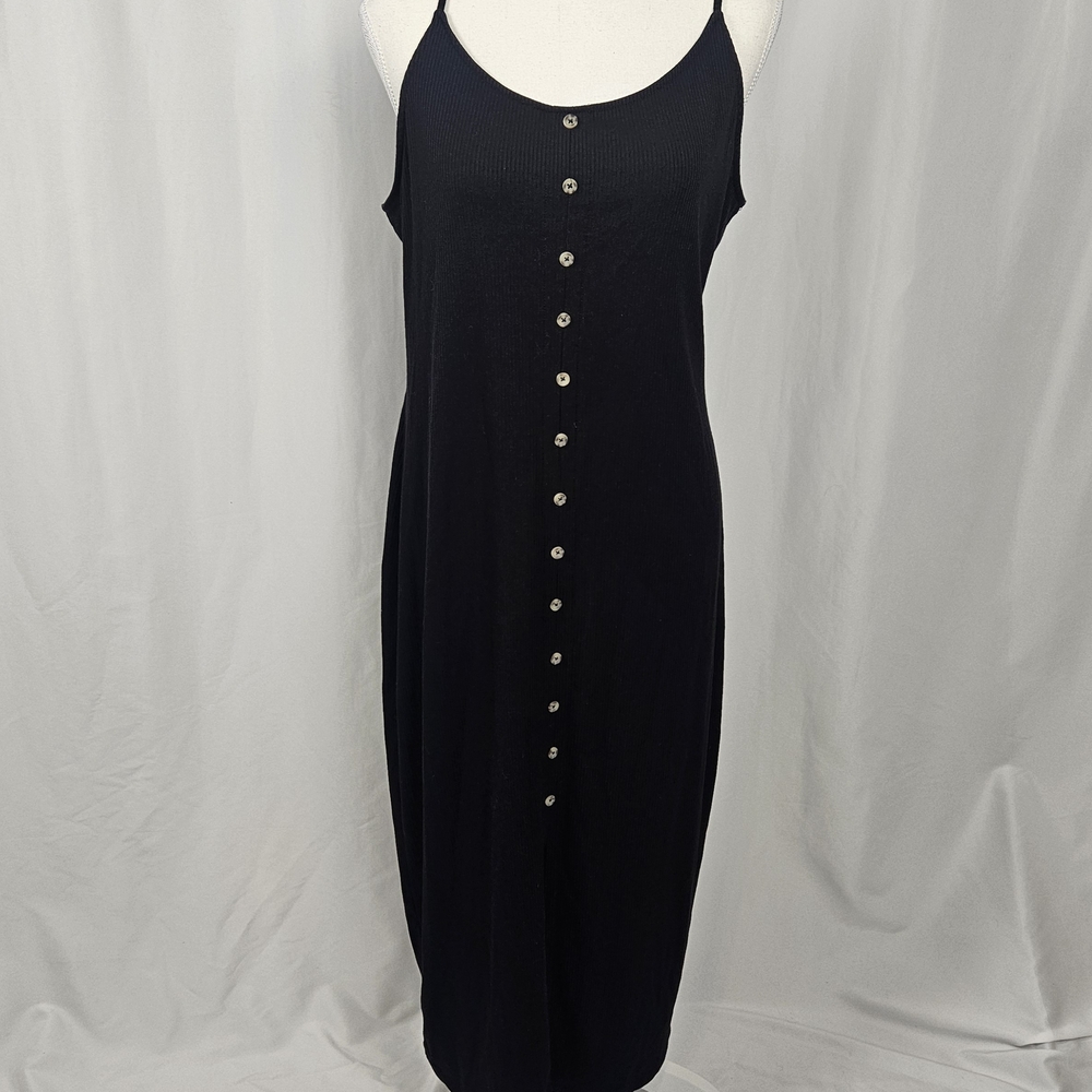 Mudd Black Midi Dress with Button Detail Size XL