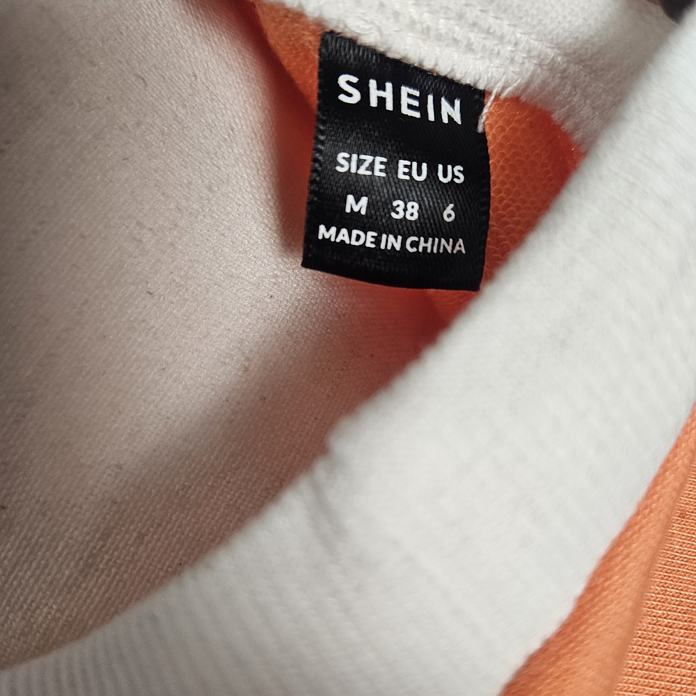 SHEIN Orange and White Collar Detail photo 6