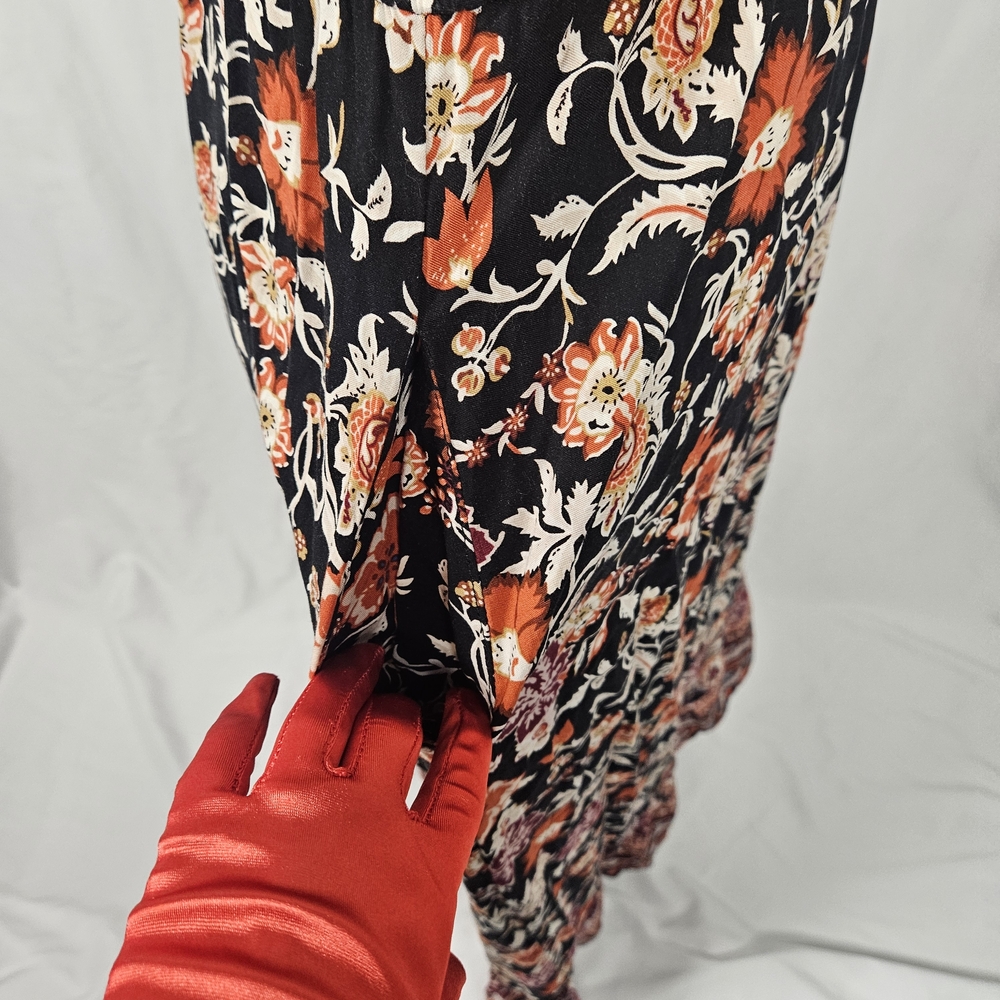 Band of Gypsies Black and Red Floral Midi Dress photo 9