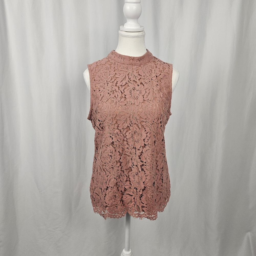 Pinky Lace Sleeveless Blouse - Soft Pink Size Medium