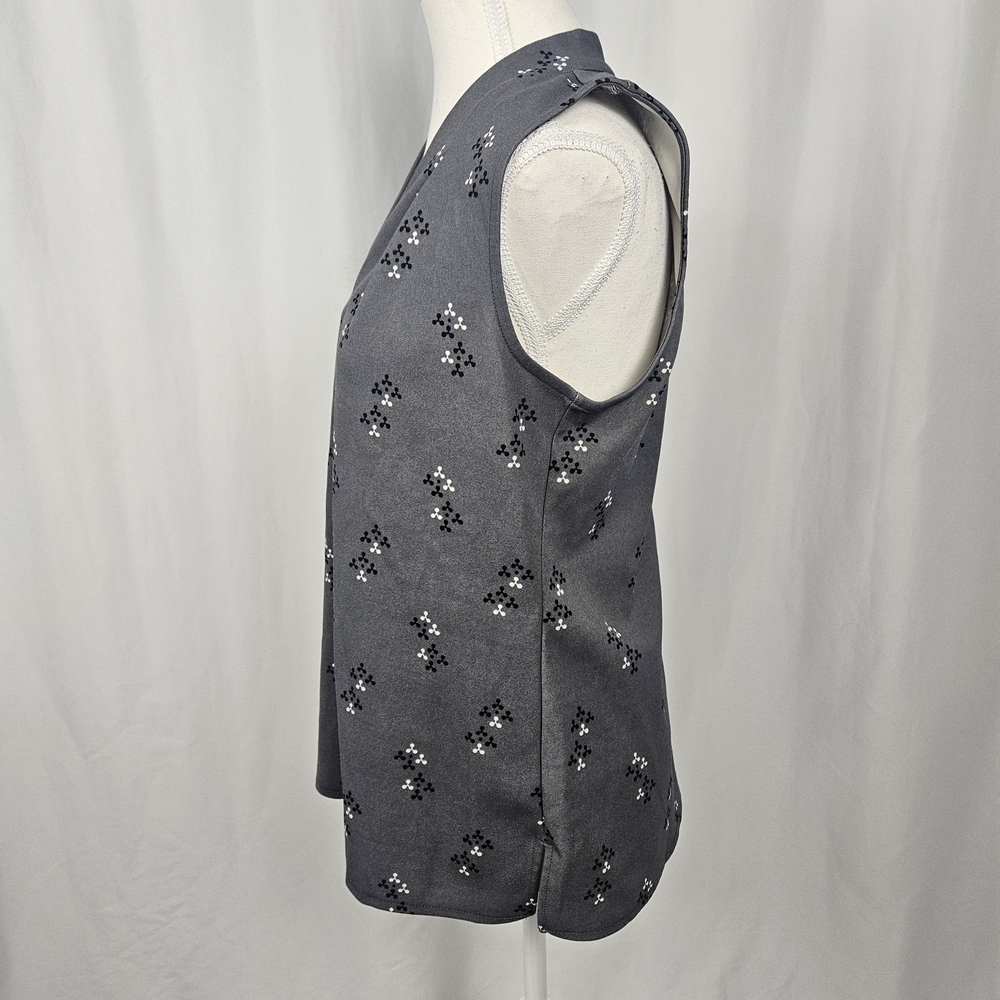 Ann Taylor Factory Gray Sleeveless Top with Floral Pattern Size M photo 4
