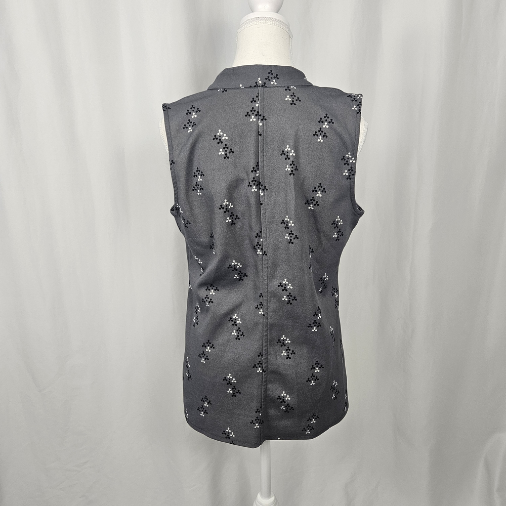 Ann Taylor Factory Gray Sleeveless Top with Floral Pattern Size M photo 6