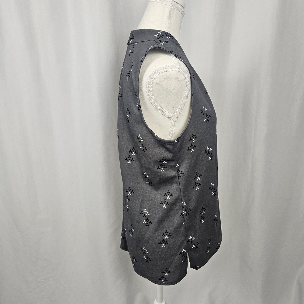 Ann Taylor Factory Gray Sleeveless Top with Floral Pattern Size M photo 7