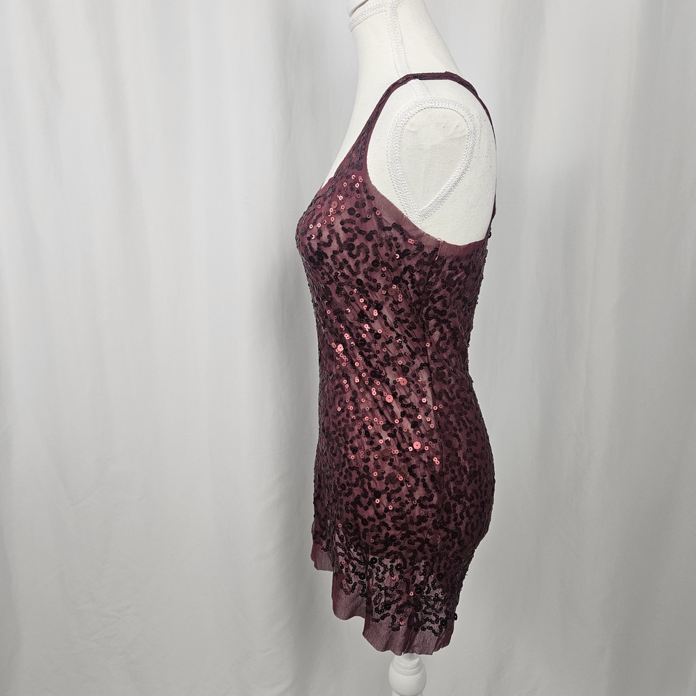 Max Studio Burgundy Sequin Top Size S photo 4