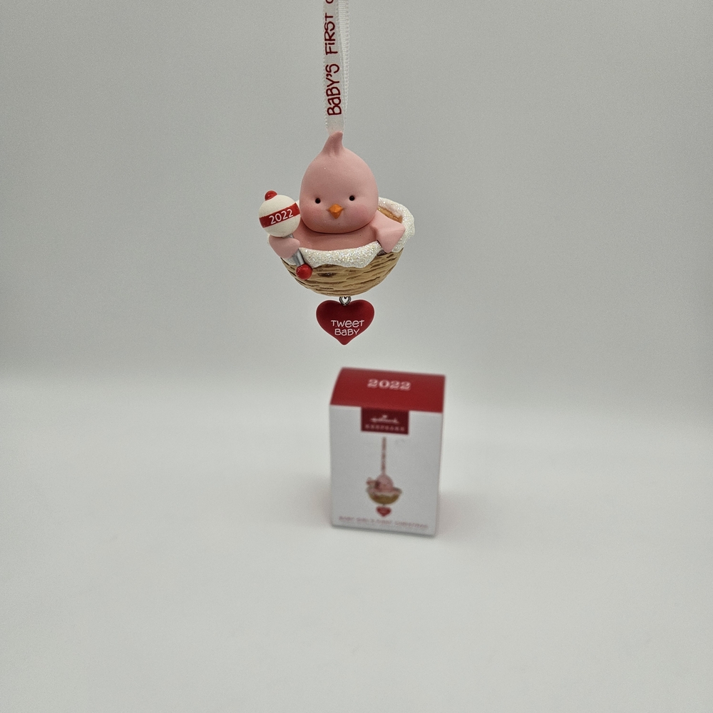 Hallmark Keepsake Baby Girl's First Christmas Ornament 2022 photo 2