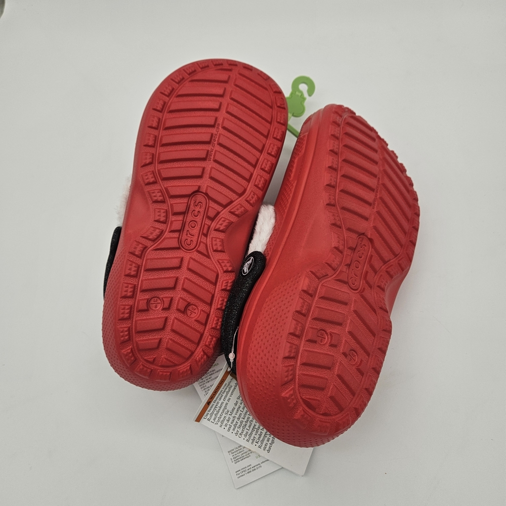 Crocs Women's Santa Red and Black Fuzzy Clogs Size 7 photo 4