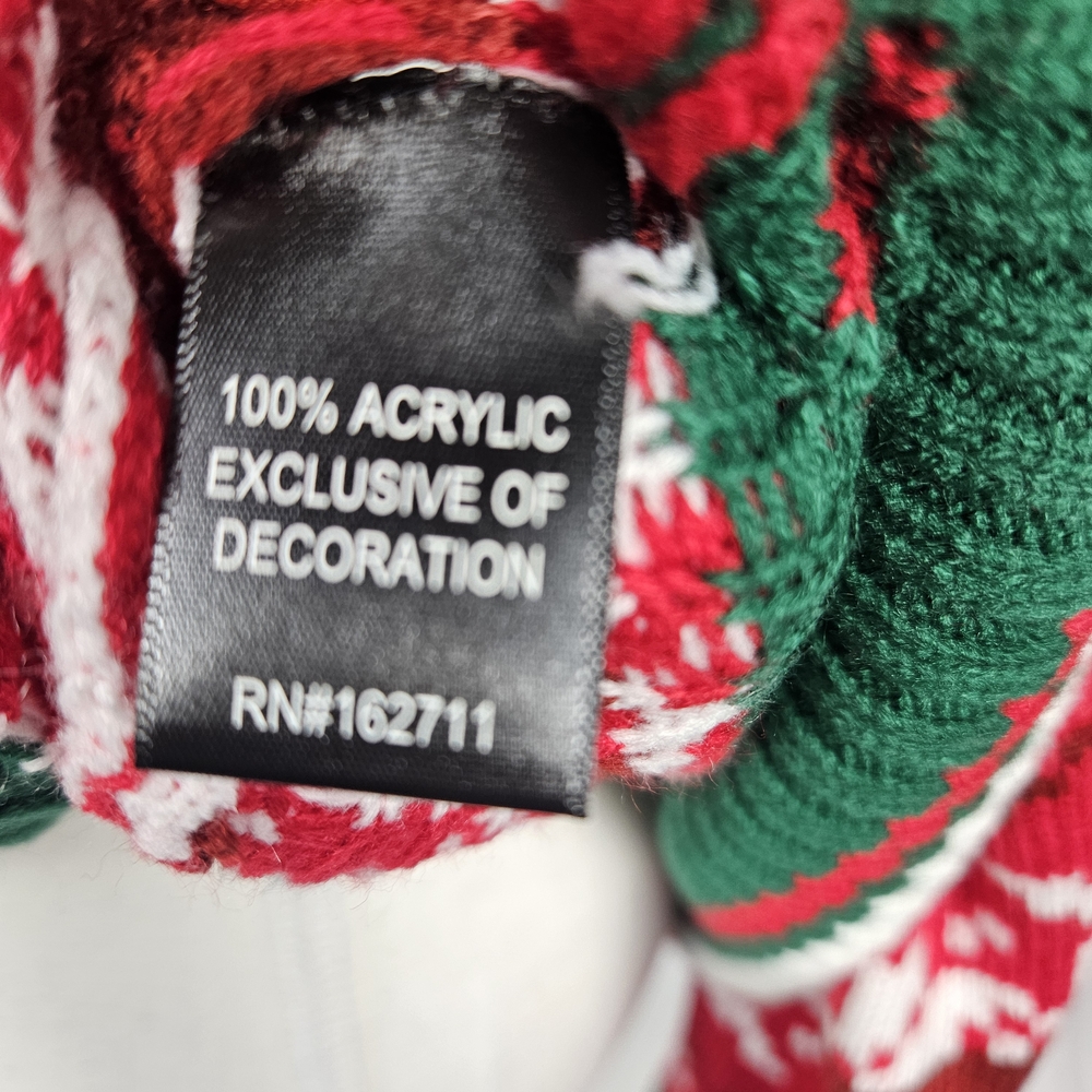 NWT Festive Holiday Red Cat Sweater Size Medium photo 3