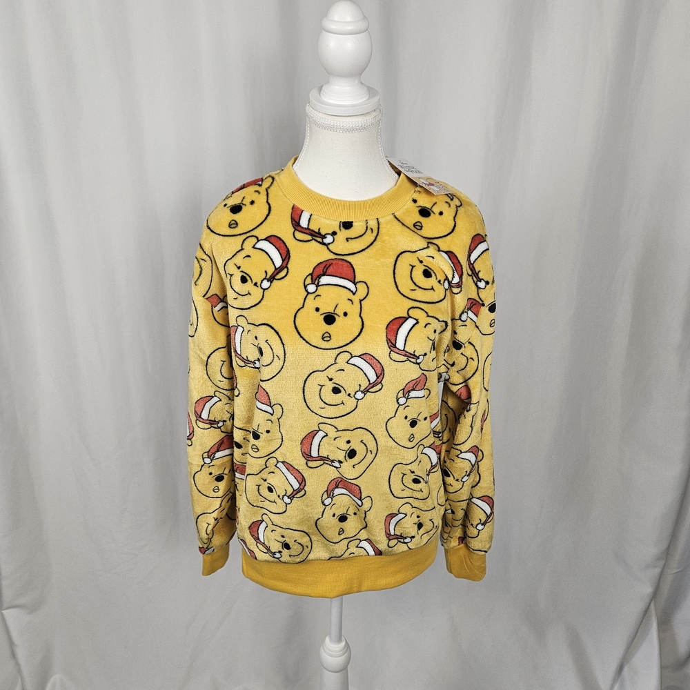 NWT Disney Yellow Winnie the Pooh Holiday Sweater Size Medium photo 2