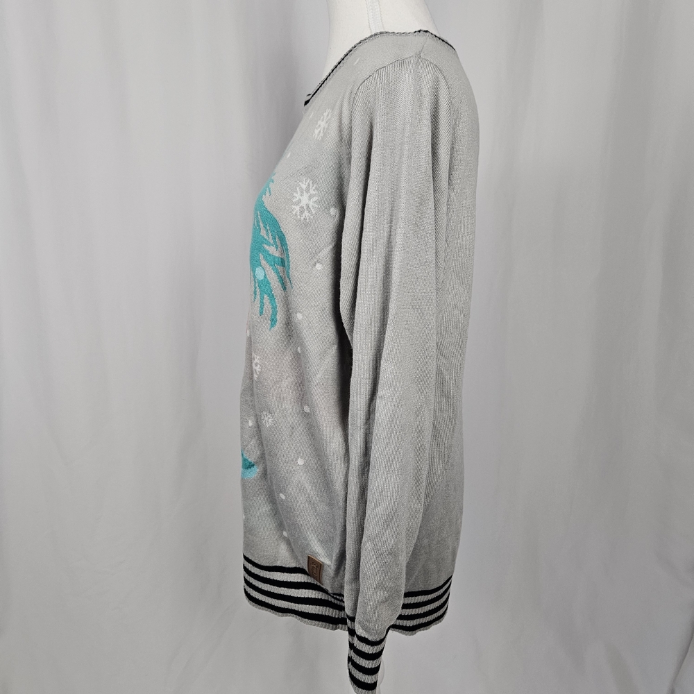 Tipsy Elves Gray Flamingo Sweater Size Large photo 4