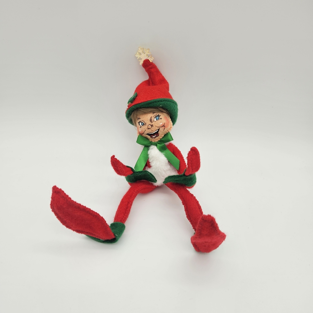 Festive Red and Green Elf Doll