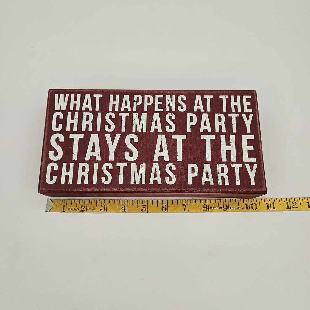 Primitives by Kathy Red and White Christmas Party Sign photo 3