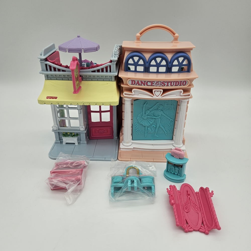 Vintage Fisher-Price Loving Family Sweet Streets Dance Studio and Candy Shop