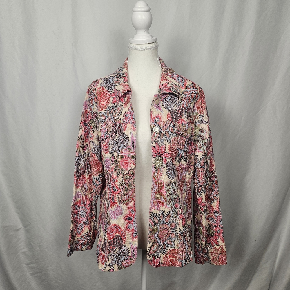 Floral Paisley Multicolor Jacket Size XL