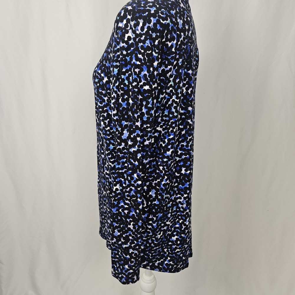 Women's Blue and Black Patterned Top Size 1X photo 6