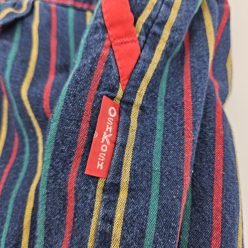 Vintage OshKosh B'gosh Primary Striped Suspenders Overalls 24M photo 2