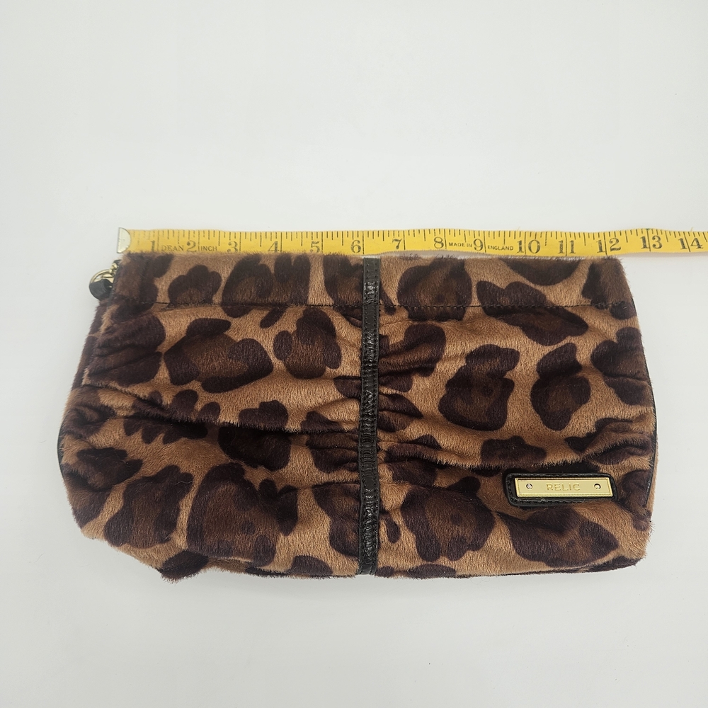 Relic Leopard-Print Faux Fur Wristlet Clutch in Brown and Dark Brown photo 2