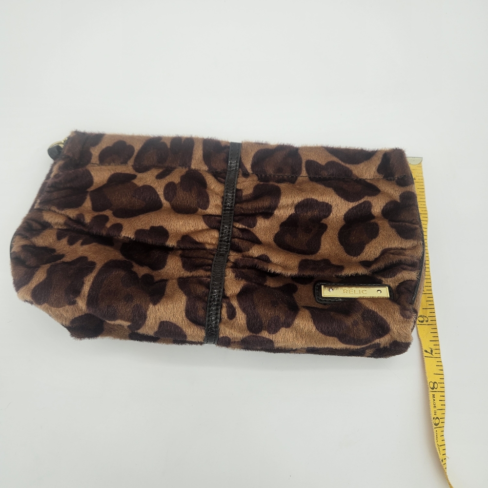 Relic Leopard-Print Faux Fur Wristlet Clutch in Brown and Dark Brown photo 3
