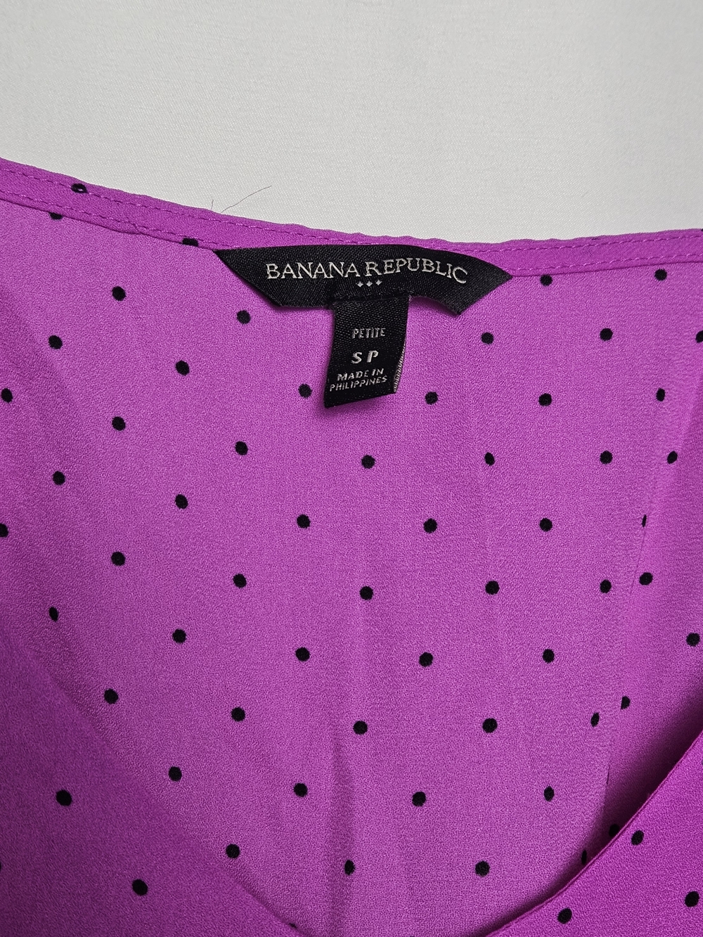Banana Republic Purple Polka Dot V-Neck Cami Size Small photo 3