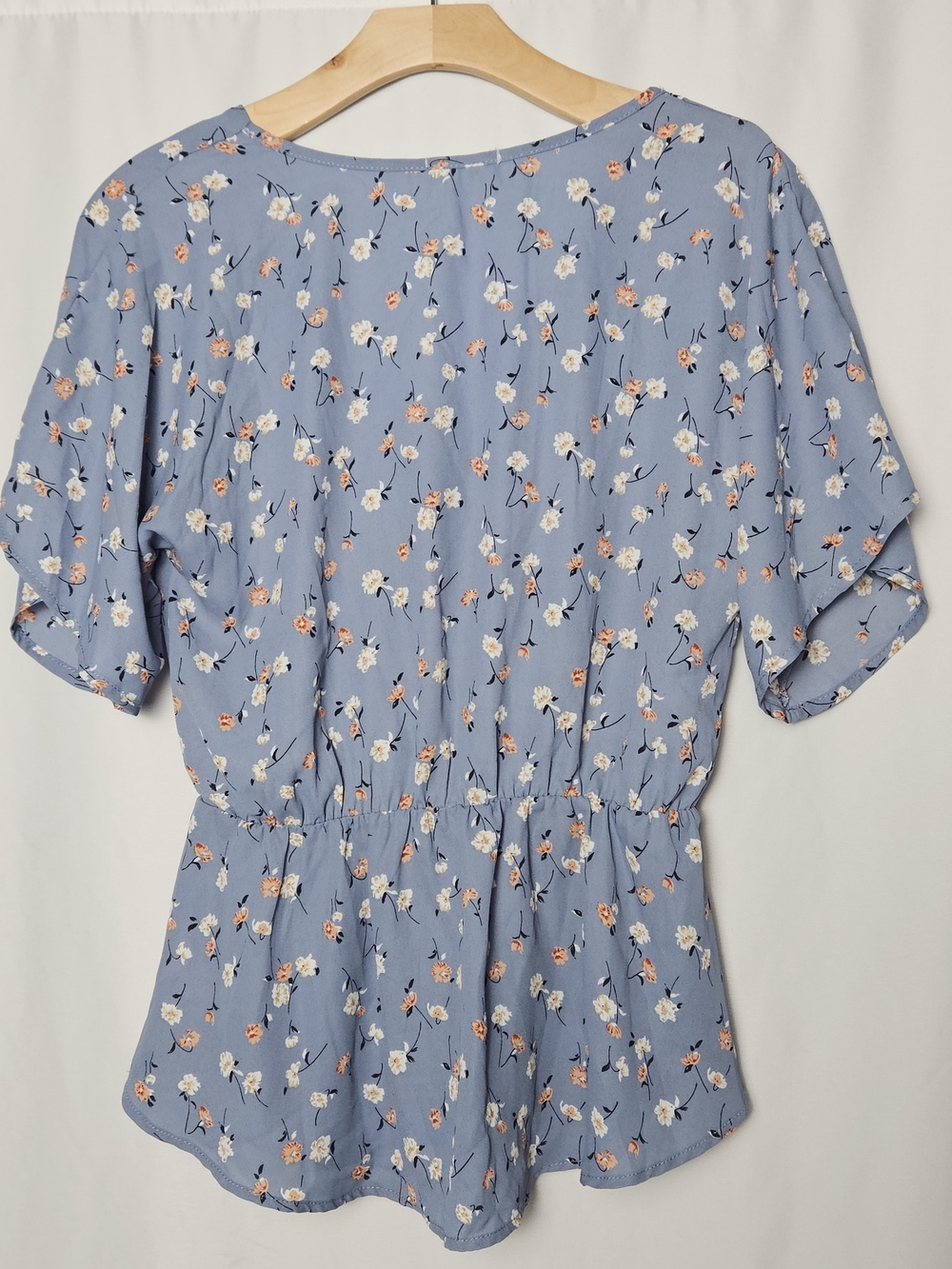 Sienna Sky Blue Floral Peplum Blouse photo 4