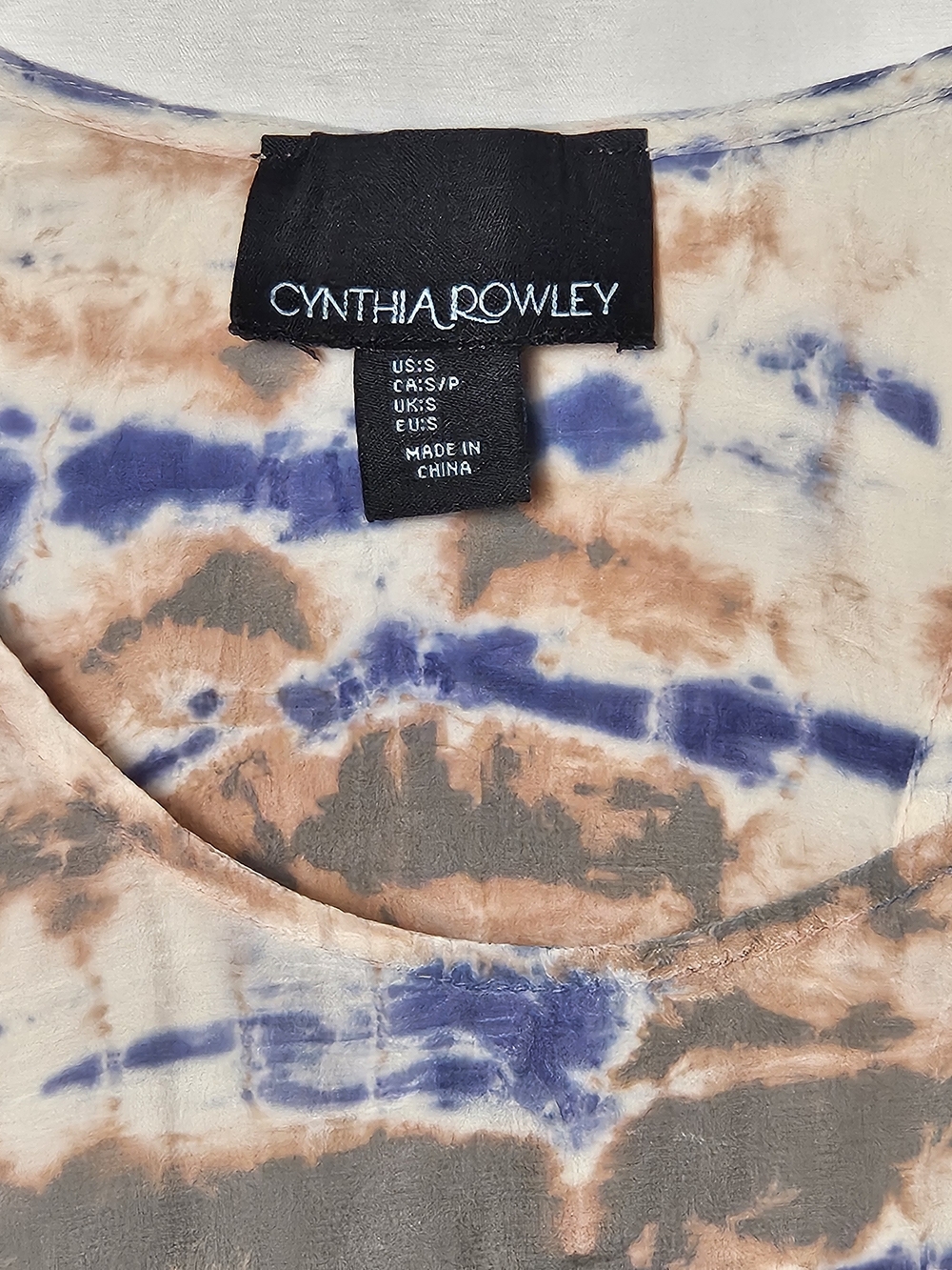 Cynthia Rowley Tie-Dye Scoop Neck Tank in Blue, Gray & Peach photo 2