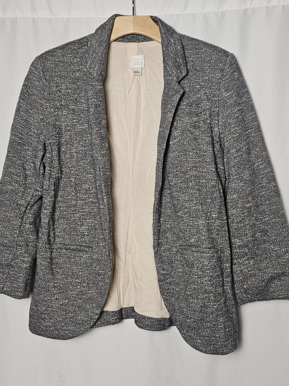 LC Lauren Conrad Gray Open-Front Blazer