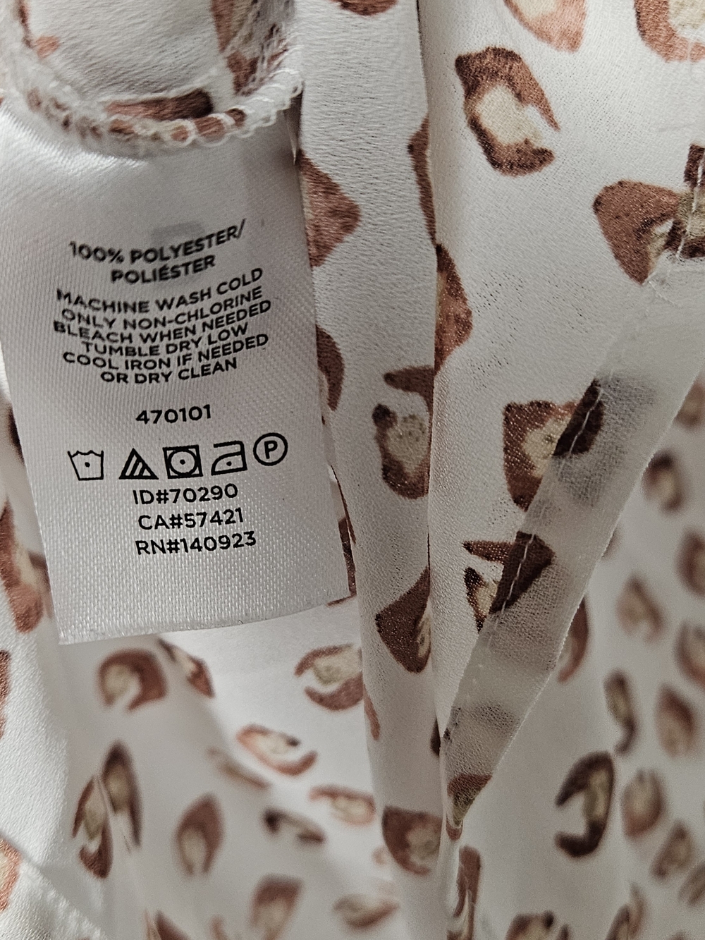 LOFT Cream Blouse with Brown Spot Print and Ruffle Sleeves photo 2