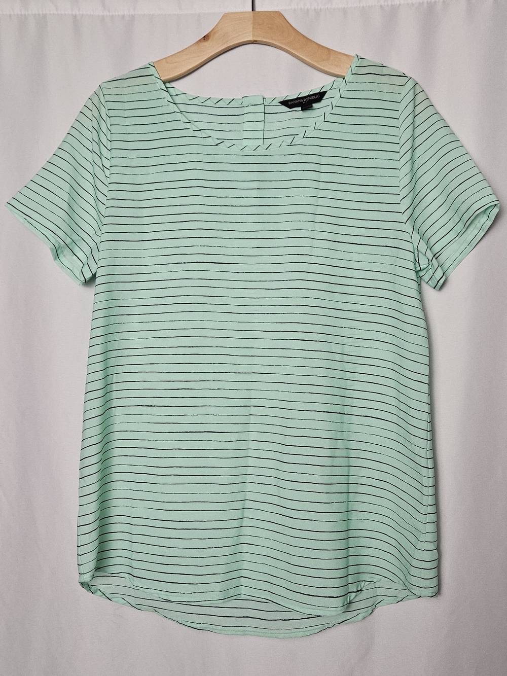 Banana Republic Mint Green Short-Sleeve Striped Tee photo 2