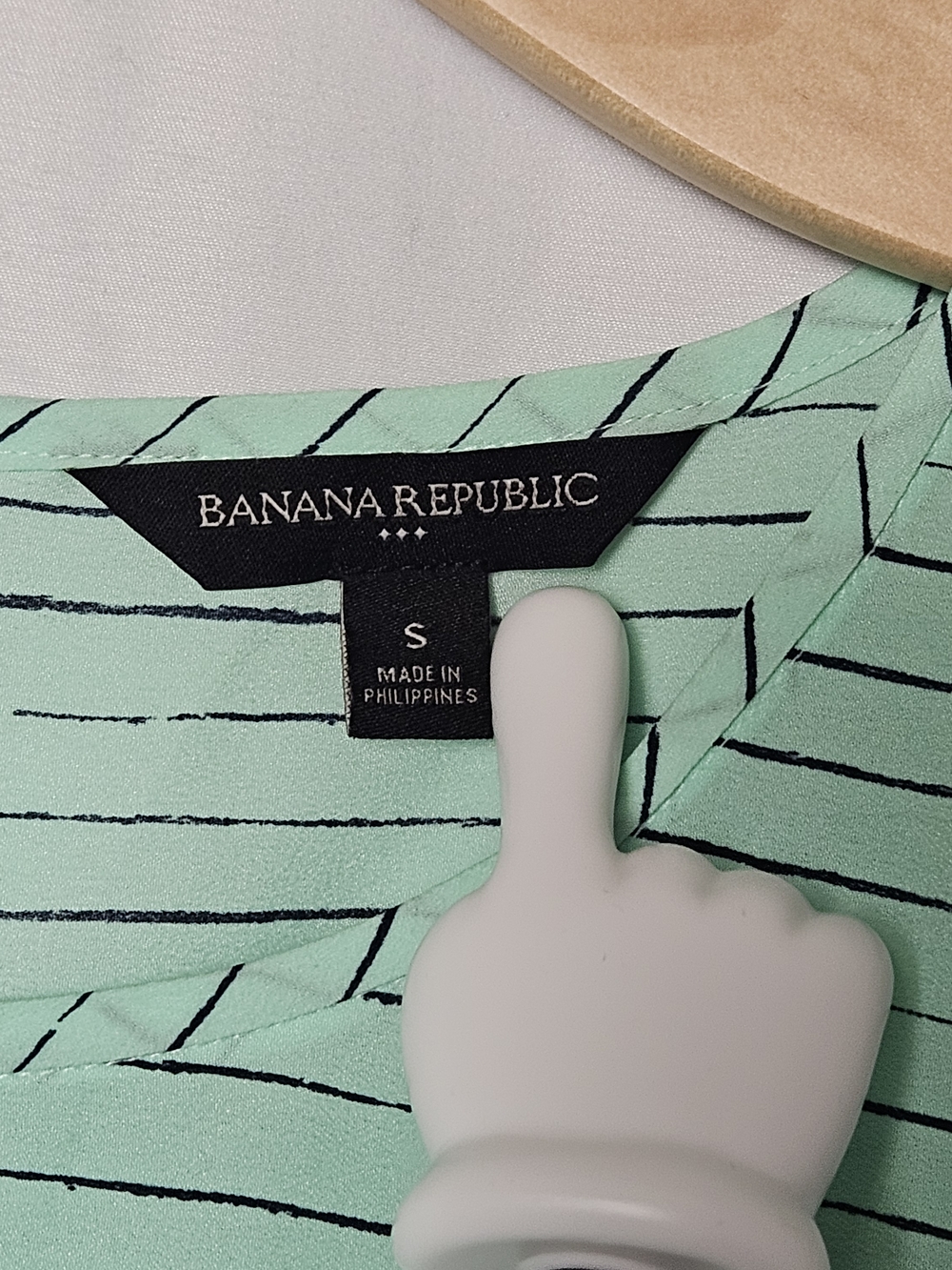 Banana Republic Mint Green Short-Sleeve Striped Tee photo 3