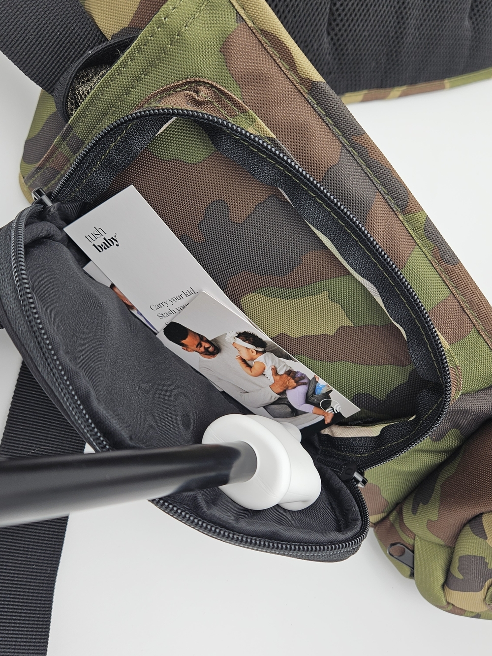 Tush Baby Unisex Camouflage Sling Belt Bag - Green Camo Baby Hip Seat Carrier photo 4