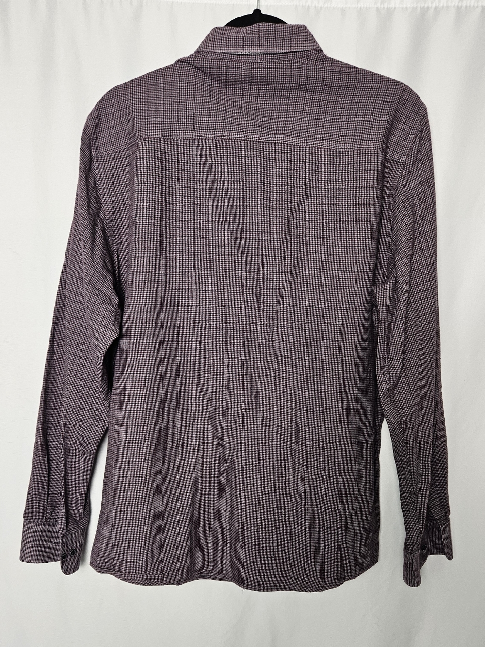 Marc Anthony Men's Burgundy Micro-Check Button-Up Shirt Size Medium photo 3