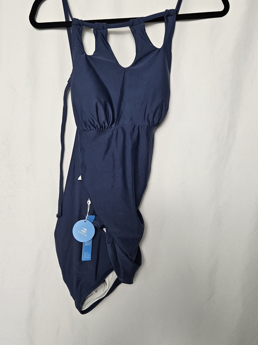 Cupshe Navy Blue One-Piece Swimsuit with Strappy Back Size Large photo 2