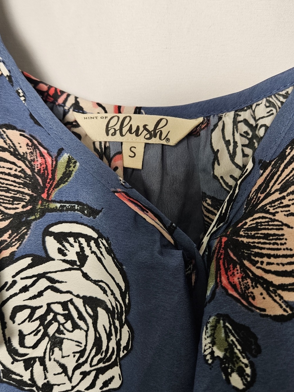 Blue Floral Scoop-Neck Maxi Dress with Ruffle Detail photo 2