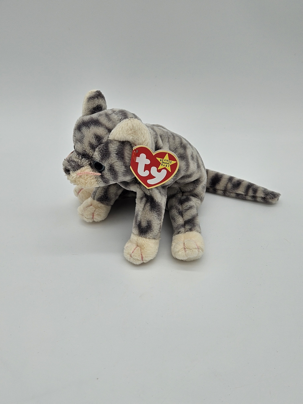 Ty Beanie Baby Gray Cat- Silver
