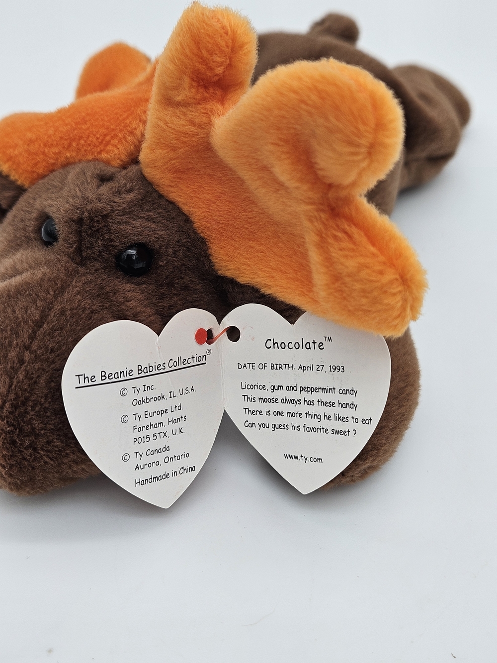 Ty Beanie Baby Moose- Chocolate photo 2