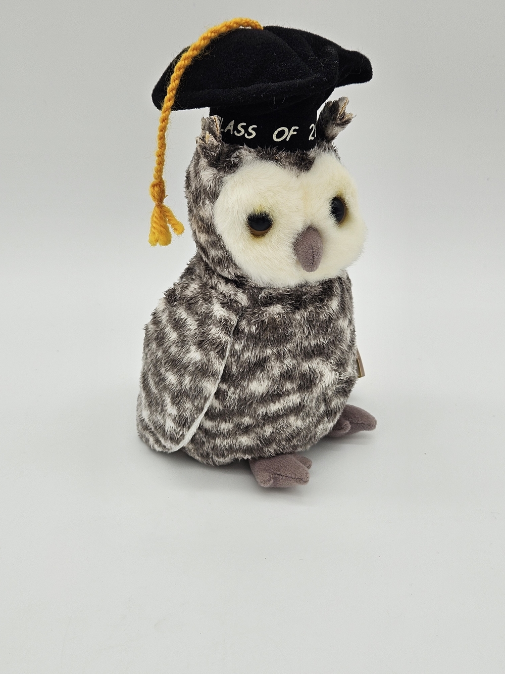TY Gray & White Graduation Owl Plush with Cap- Smart photo 2
