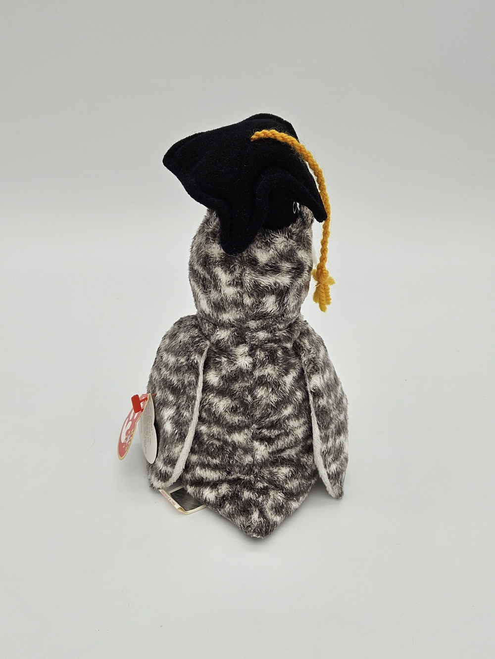 TY Gray & White Graduation Owl Plush with Cap- Smart photo 6