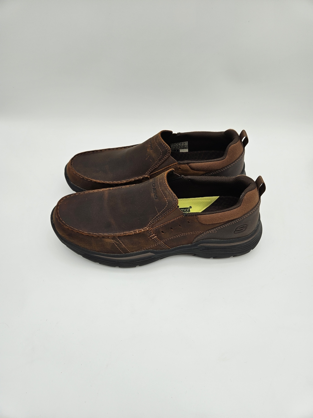 Skechers Men's Dark Brown Leather Slip-On Loafers Size 11