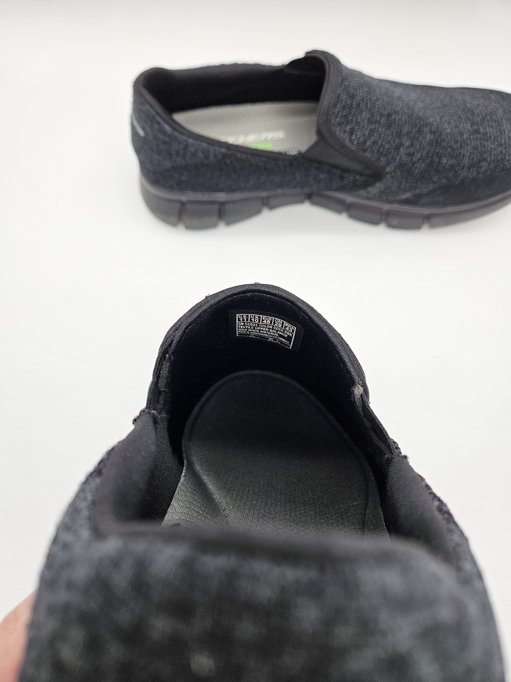 Skechers Slip-On Knit Walking Shoes in Black Size 11 photo 5