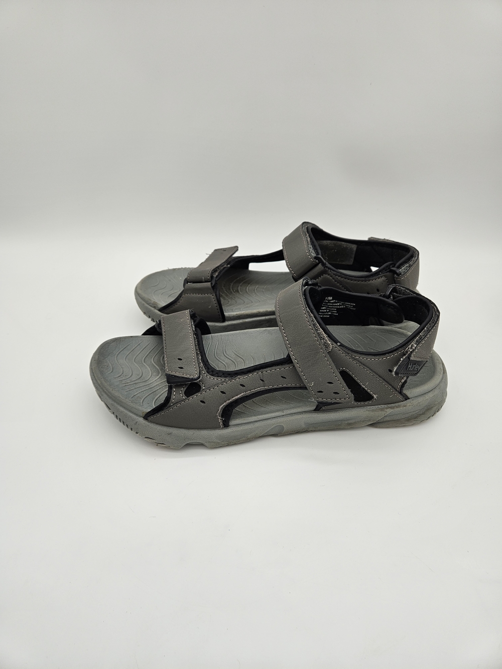 Hurley Gray Men's Adjustable Strap Sport Sandals Size 11