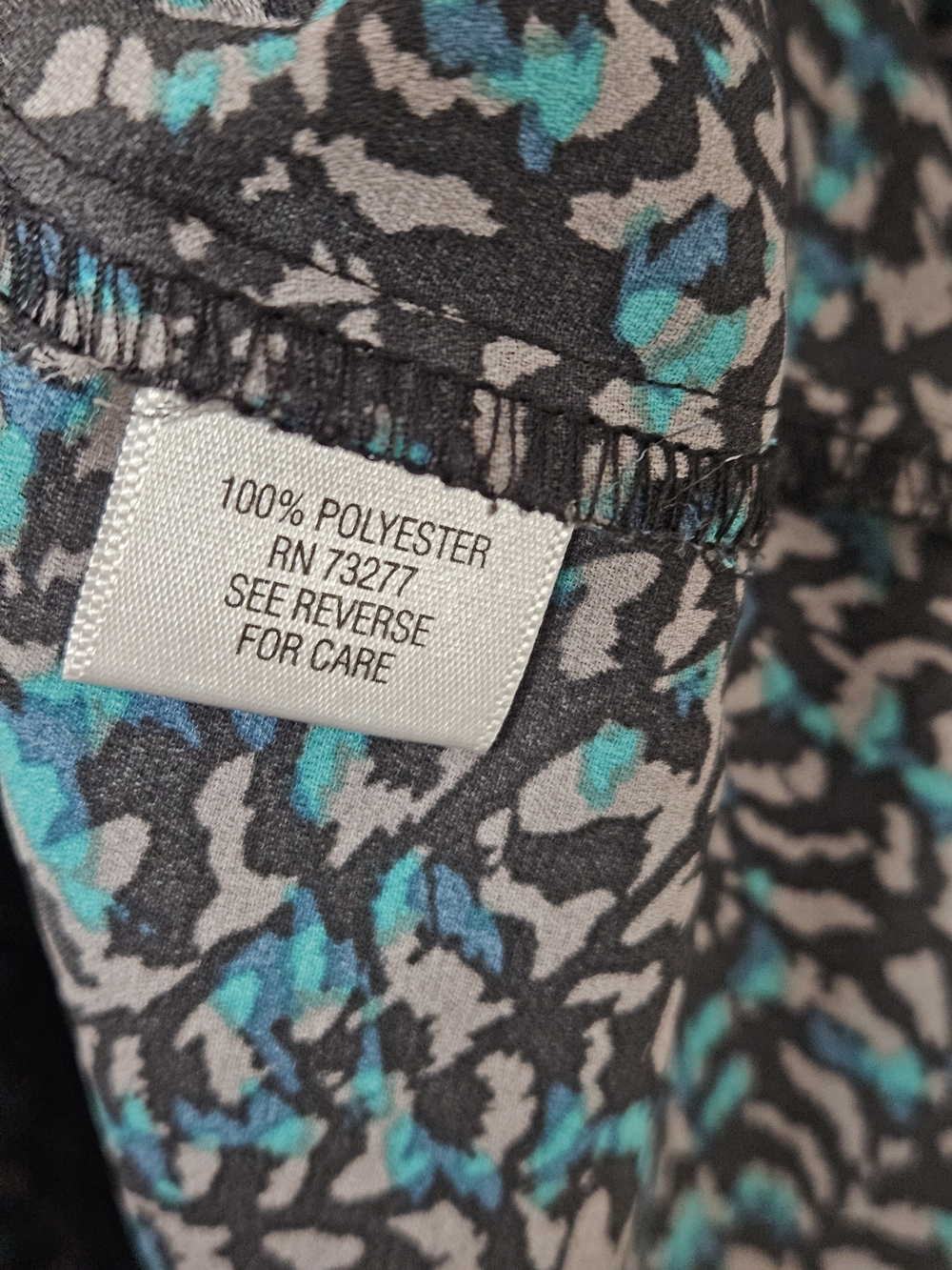 Apt. 9 Teal, Black & White Sleeveless Printed Tunic Size Small photo 4