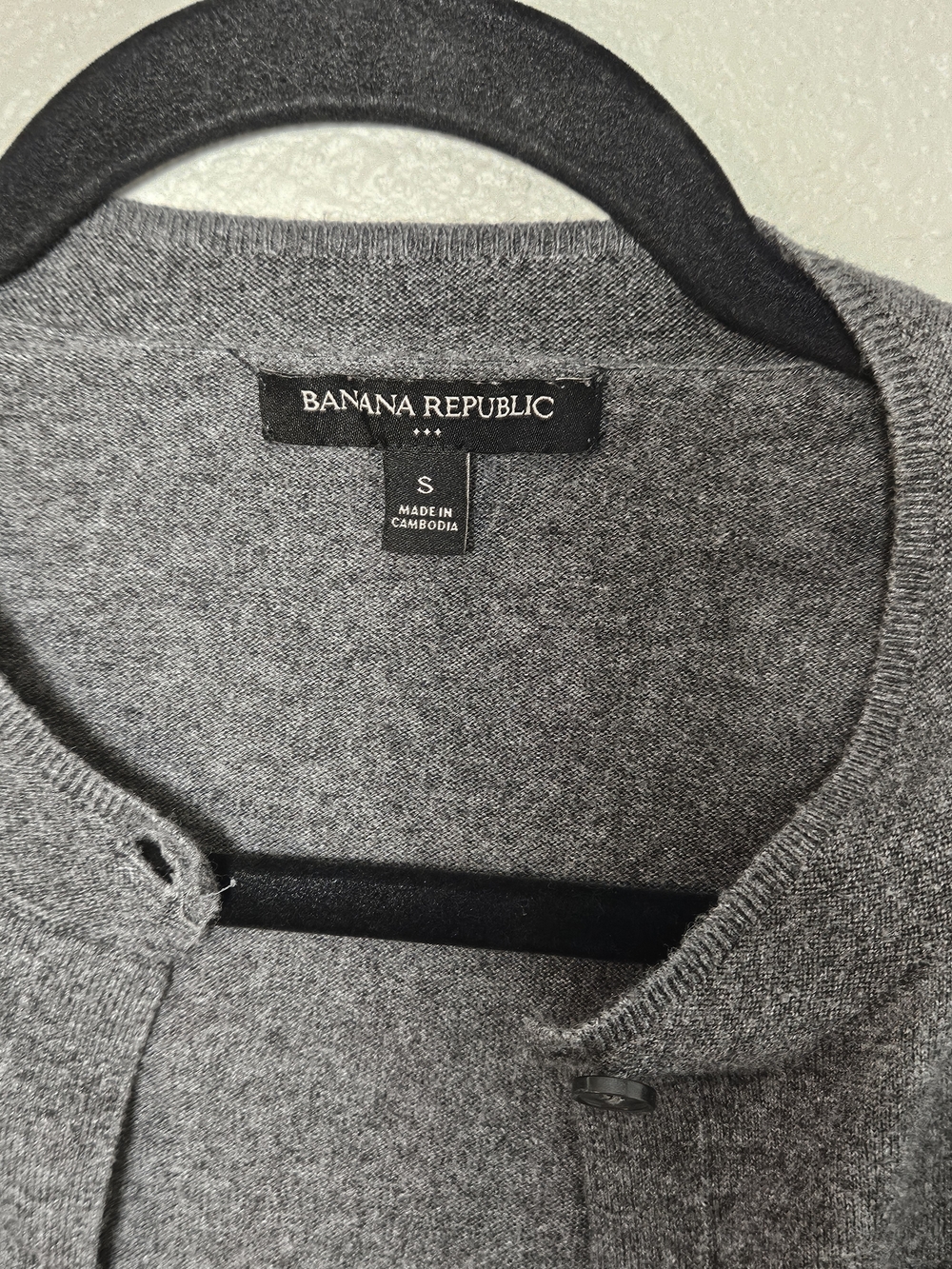 Banana Republic Women's Heather Gray Crewneck Button Cardigan Size Small photo 2