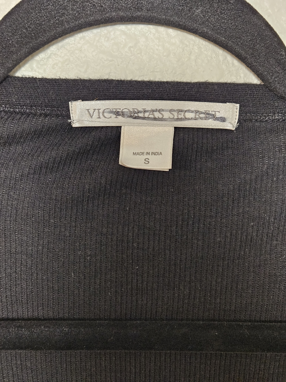 Victoria's Secret Black Henley Sleep Dress with Contrast Stitching Size Small photo 2