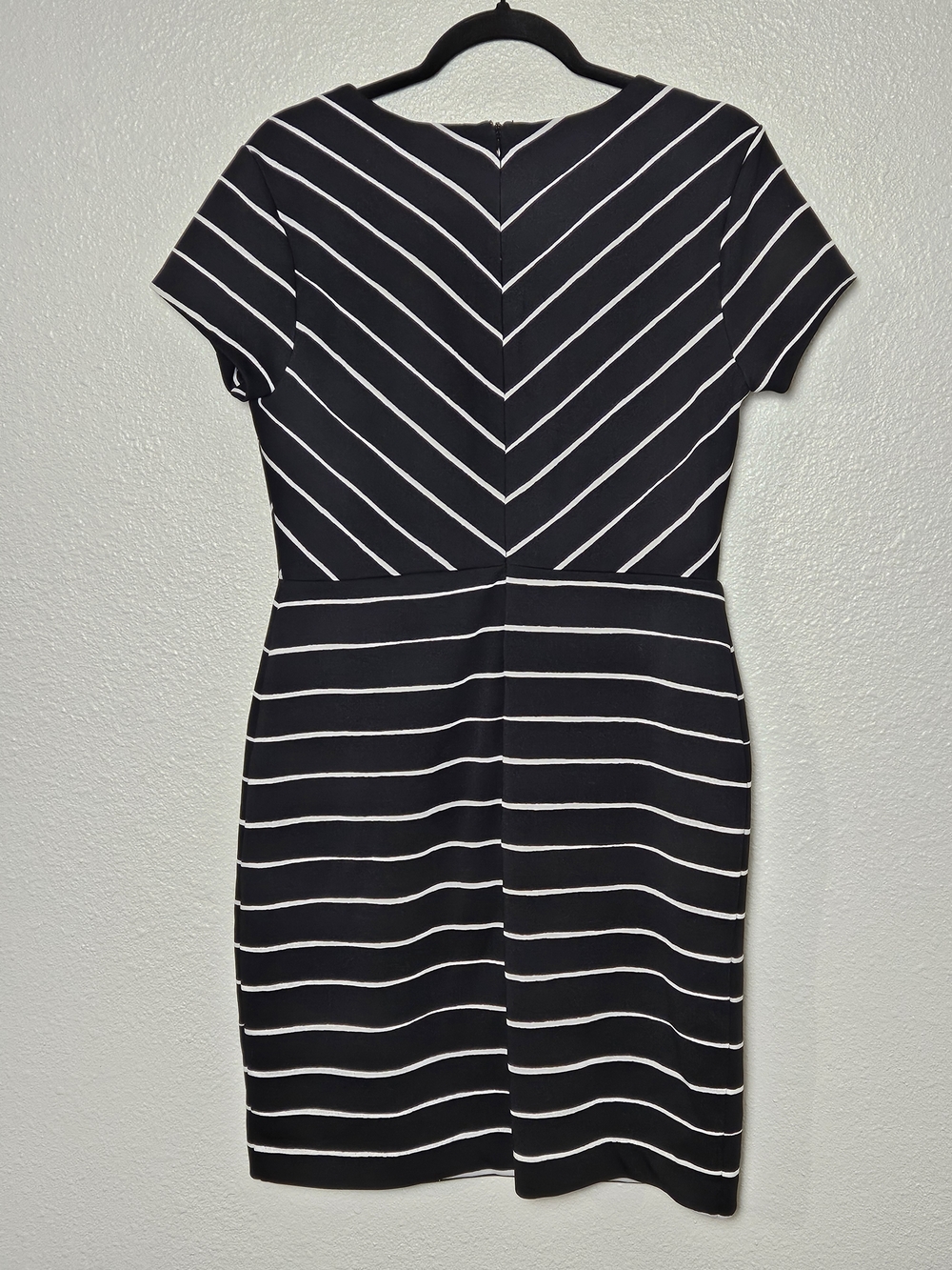 Banana Republic Black and White Striped Sheath Dress photo 3