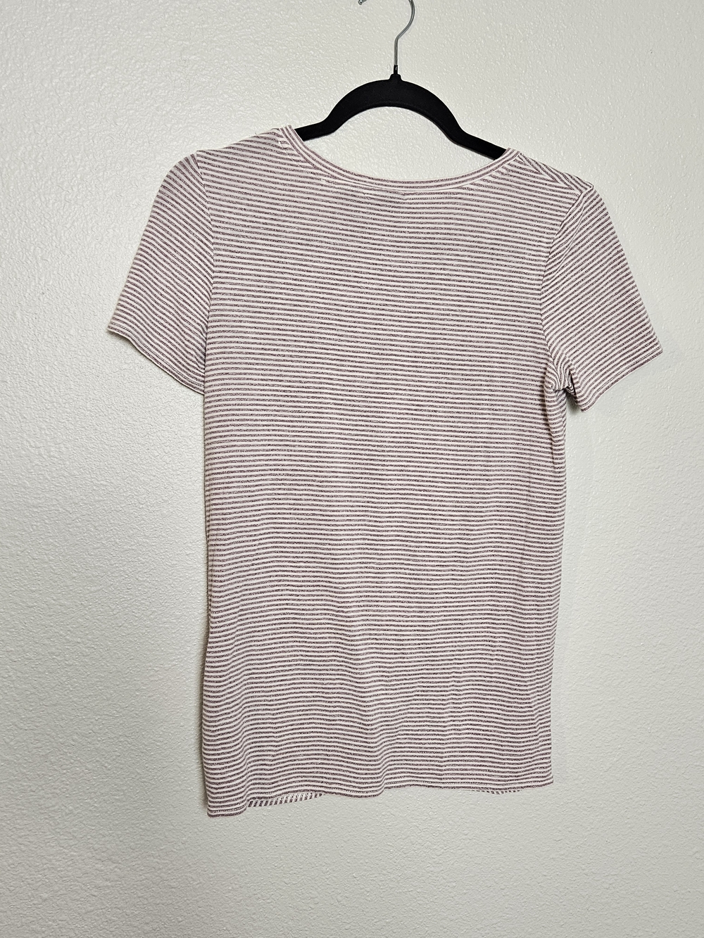 Rachel Zoe Mauve and White Striped Twist-Front Tee Size Small photo 4