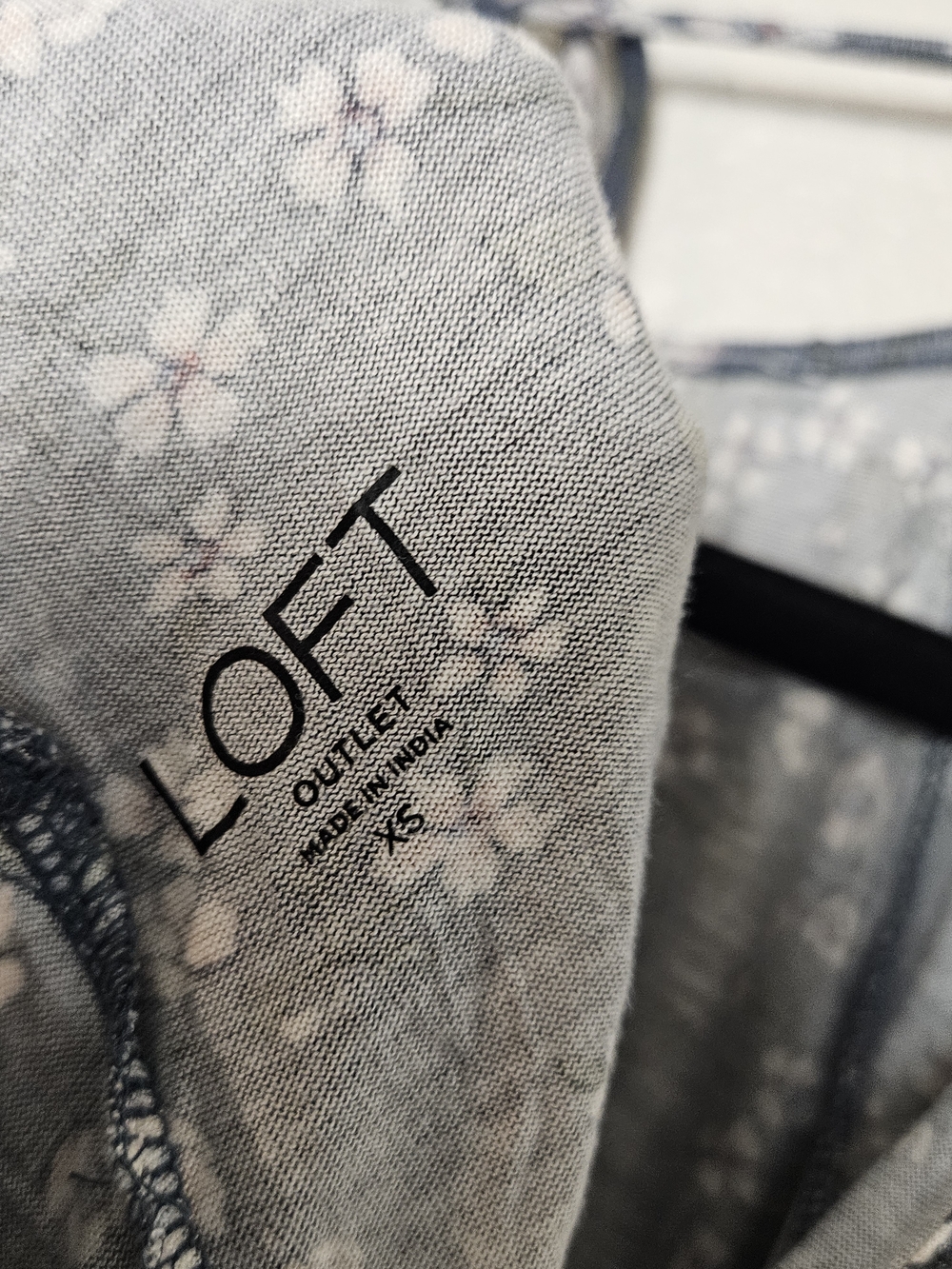 LOFT Blue Floral Top Size XS photo 3