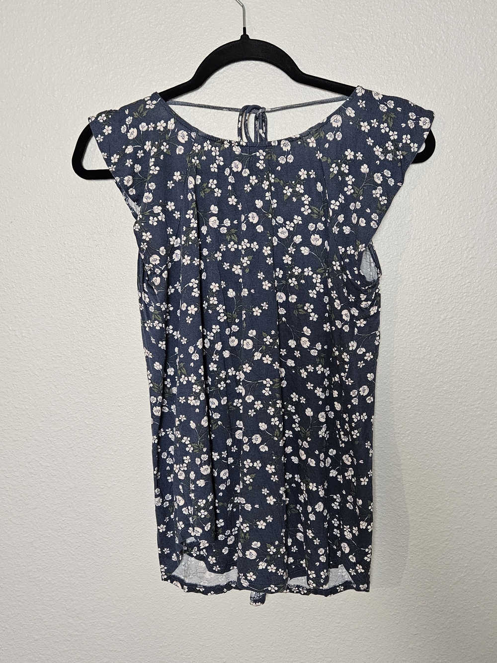LOFT Blue Floral Top Size XS