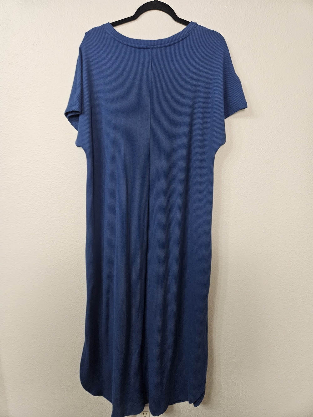 Time and Tru Blue Ribbed Maxi Dress Size XL photo 3