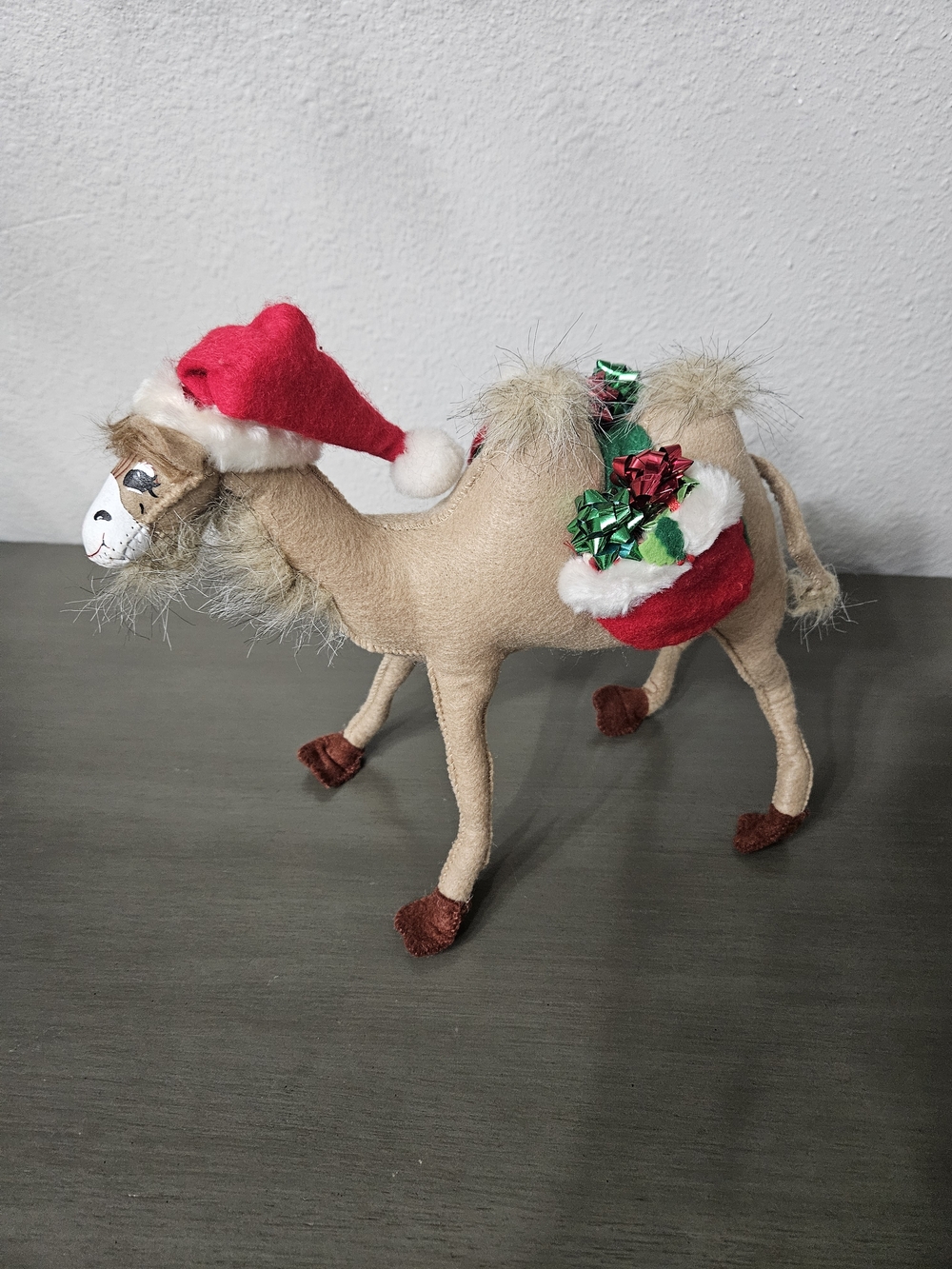 Annalee Brown Camel with Red Santa Hat and Bows photo 2